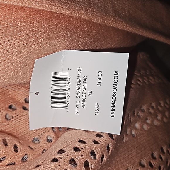 89th Madison Hooded Sweater Women Open weave front Size XL - Picture 8 of 11